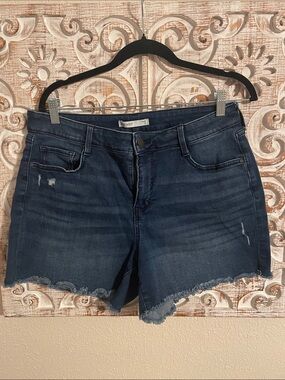 Nine West Indigo Frayed Hem Denim Shorts